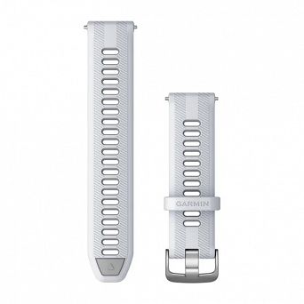 Pasek silikonowy Mleczny Kwarc/Jasnoszary ze srebrnym zapięciem Garmin 22mm  [010-11251-9Z]