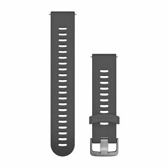 Pasek Popielaty silikonowy pasek z zapięciem ze stali nierdzewnej Garmin Quick Release 20mm [010-11251-1N]
